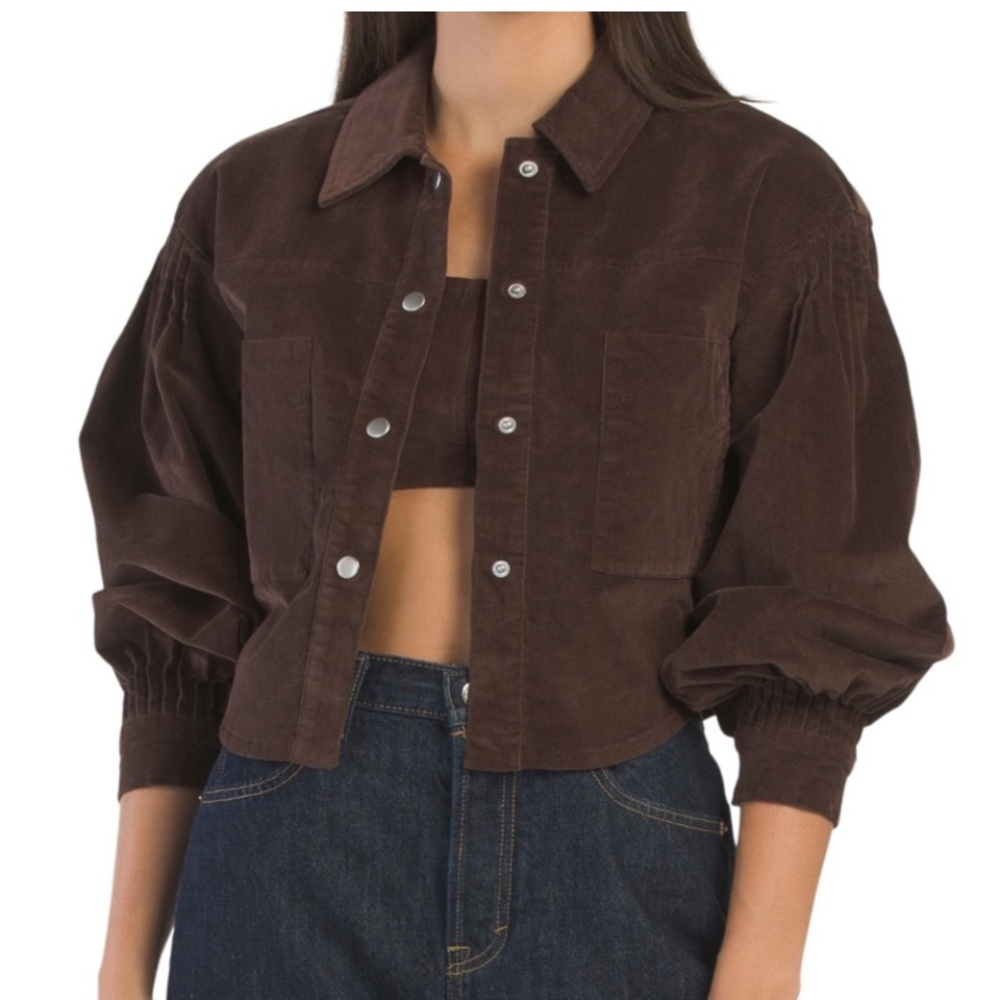 NWT Avec Les Filles Corduroy Shacket and Top Set in Chocolate Brown XS